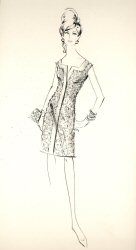 Design sketch, Sleeveless fitted dress