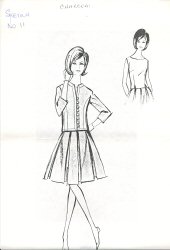 Photocopy of design sketch, Charcoal