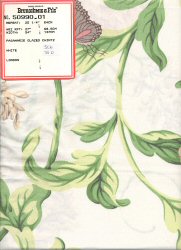 Fabric sample, Fasanarie Glazed Chintz, White