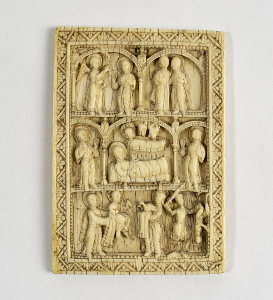 Ivory Book Cover carved with nativity scenes