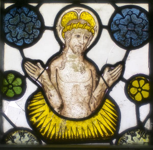 Stained-glass panel of Christ