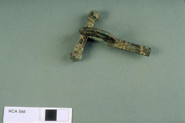 Bronze Fibula or Brooch with gild residue