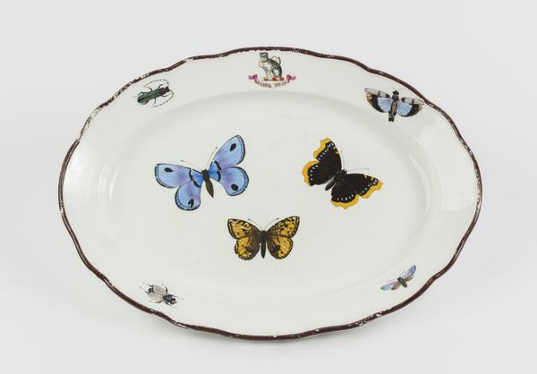Serving Dish with Butterflies and Beetles