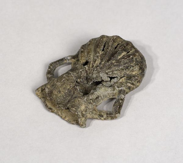 Lead flask of a pilgrim