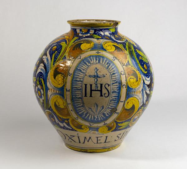 Maiolica pharmacy jar
