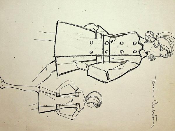 Photocopy of design sketch, Town & Country