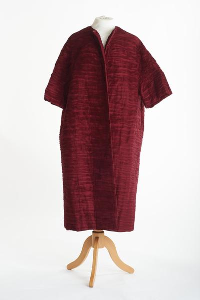 Wine coloured pleated coat