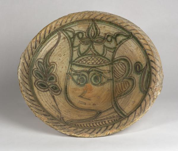 Dish (with crowned woman design)