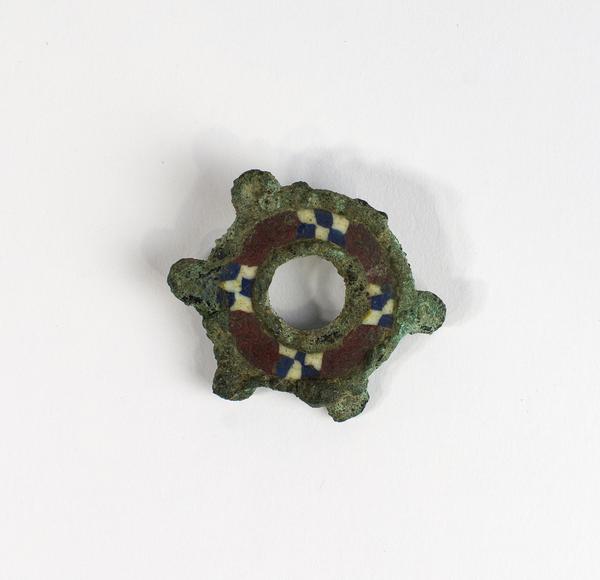 Bronze enamelled brooch