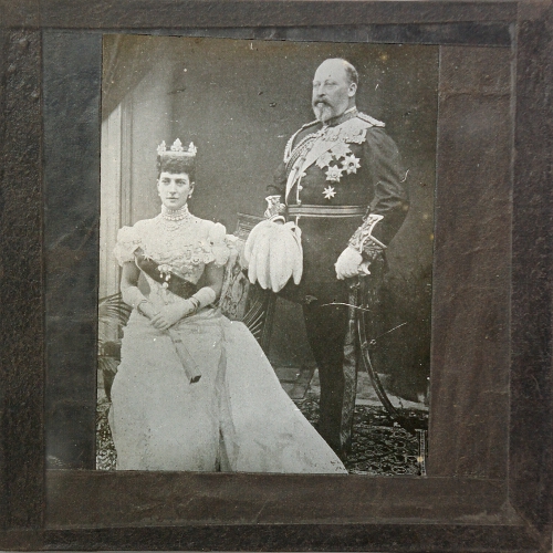 Magic Lantern Slide: Portrait of King Edward VII and Queen Alexandra