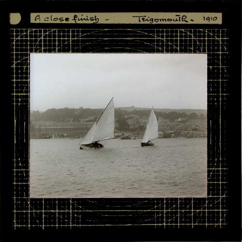 Magic Lantern Slide: A close finish, Teignmouth