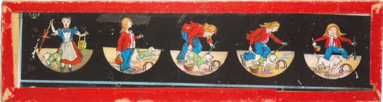 Magic Lantern Slide: Mischievous boy paints cat green